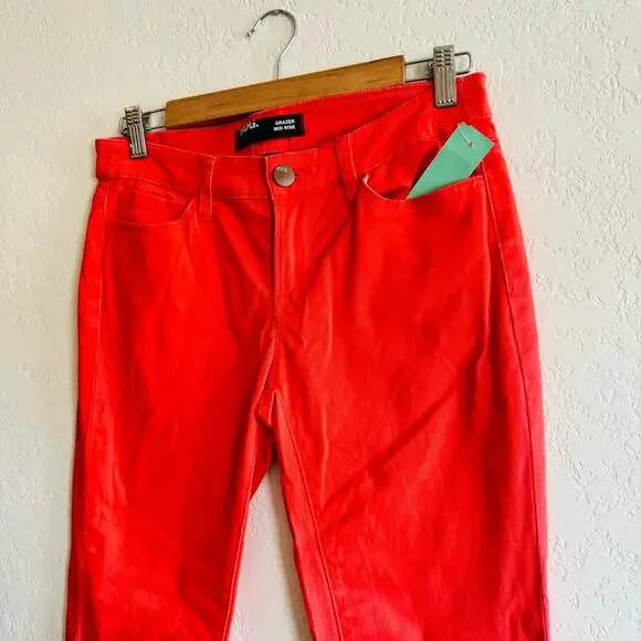 BDC | Frazier mid rise bright coral crops - Picture 2 of 5